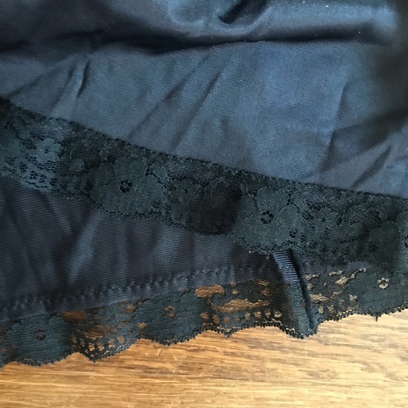 SOLD vintage black slip dress mini 42 bust M - Picture 4 of 7